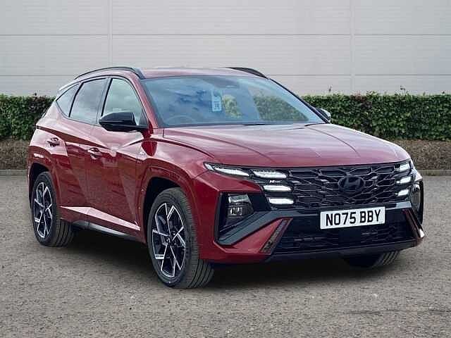 Hyundai TUCSON 1.6T N Line SUV 5dr Petrol Hybrid Auto Euro 6 (s/s) (239 ps) Ultimate Red